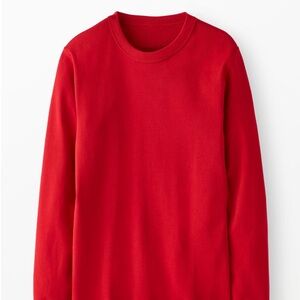 Hanna Andersson 100% Organic Cotton Adult Long John Pajama Top in Scarlet Red